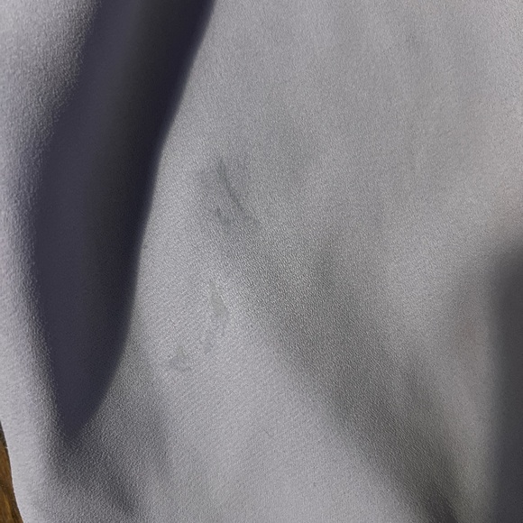 VINTAGE 1980s DOES 1930s DECO G. PELLINI PERIWINKLE SEMI-SHEER CHIFFON BLOUSE - Picture 2 of 5